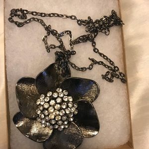 Beautiful bronzed Stainless steel Flower Necklace